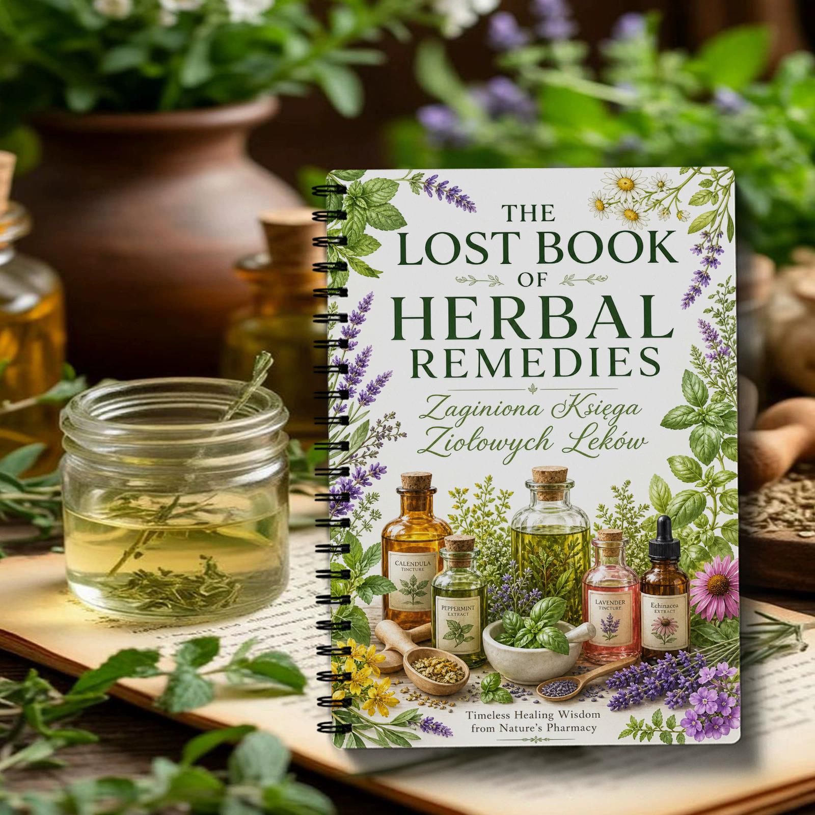 Herbal Wellness - Kruidengeneesmiddelen spiraalnotitieblok Poolse editie omslagjournaal voor