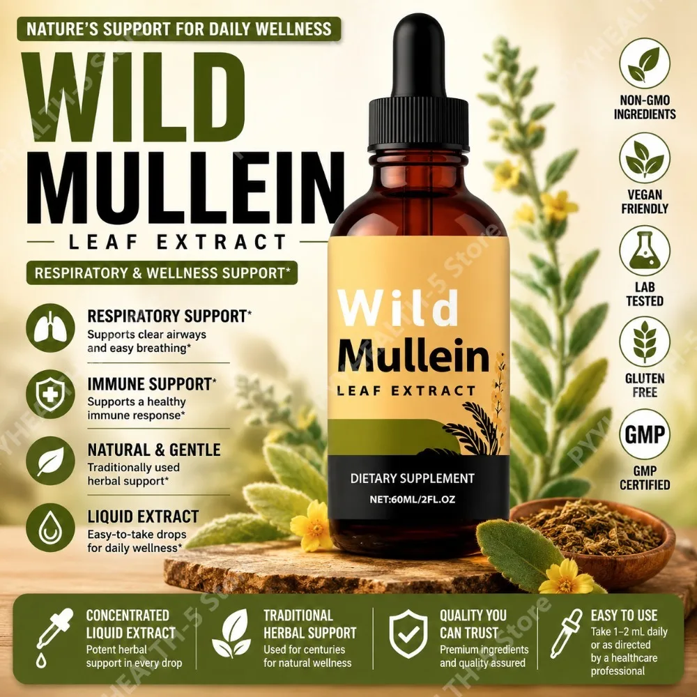 Herbal Wellness - Wild Mullein Bladdruppels met Gember Bromelaïne