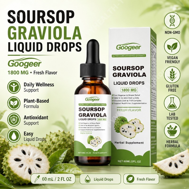 Herbal Wellness Blend - Zuurzak Graviola Blad- en Fruitvloeistofdruppels Kruidenmengsel